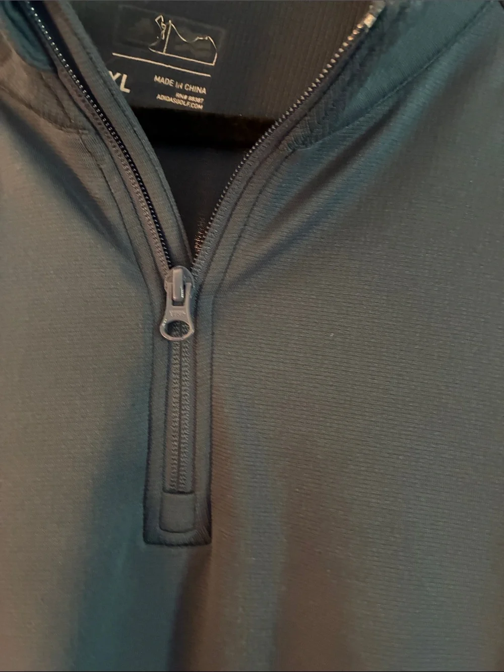 adidas Navy Quarter-Zip Performance Jacket with White Stripes